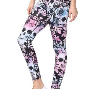 EVCR Evolution & Creation Sofia Sugar Skull Leggings - Black/Pink - S